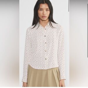 Sunday Best White Blouse with Red Hearts